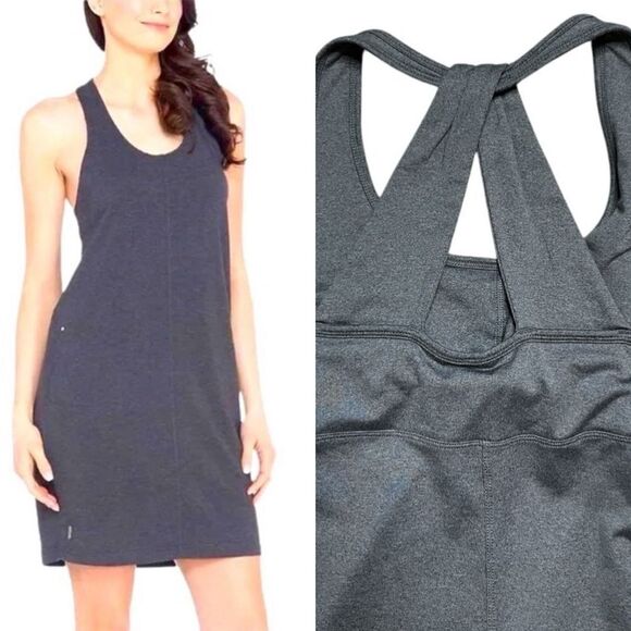 Lole Dresses & Skirts - LOLE Sunsetta Gray Racerback Dress Size Small